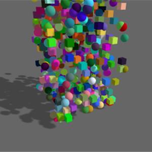 Three.js 3D物理模拟演示 - Rapier物理引擎实例化效果